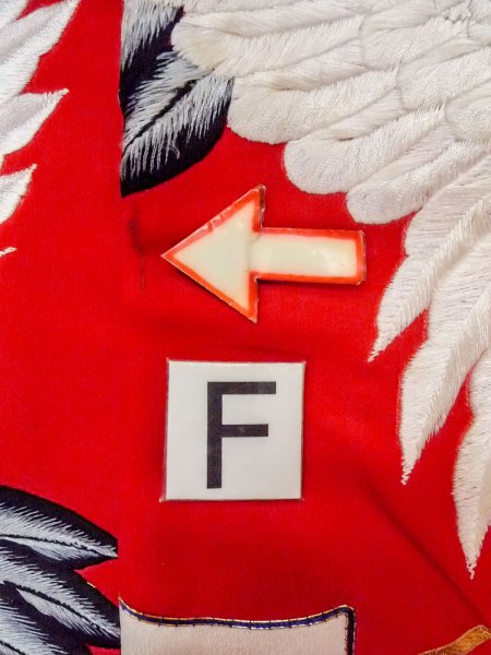 Photo37: N1015N Vintage Japanese kimono  Vivid Red UCHIKAKE Wedding for women / Silk. UME plum bloom,   (Grade B) (37)