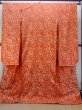 Photo1: N1015O Vintage Japanese kimono  Shiny Orange KAKESHITA under Uchikake for women / Silk. Chrysanthemum,   (Grade B) (1)