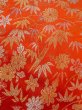 Photo8: N1015O Vintage Japanese kimono  Shiny Orange KAKESHITA under Uchikake for women / Silk. Chrysanthemum,   (Grade B) (8)