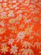 Photo9: N1015O Vintage Japanese kimono  Shiny Orange KAKESHITA under Uchikake for women / Silk. Chrysanthemum,   (Grade B) (9)