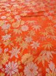 Photo10: N1015O Vintage Japanese kimono  Shiny Orange KAKESHITA under Uchikake for women / Silk. Chrysanthemum,   (Grade B) (10)