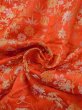 Photo12: N1015O Vintage Japanese kimono  Shiny Orange KAKESHITA under Uchikake for women / Silk. Chrysanthemum,   (Grade B) (12)