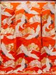 Photo1: N1015P Vintage Japanese kimono  Vivid Orange UCHIKAKE Wedding for women / Silk. Pine tree/branch/needle,   (Grade B) (1)