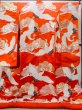Photo2: N1015P Vintage Japanese kimono  Vivid Orange UCHIKAKE Wedding for women / Silk. Pine tree/branch/needle,   (Grade B) (2)