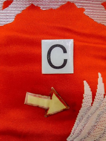 Photo35: N1015P Vintage Japanese kimono  Vivid Orange UCHIKAKE Wedding for women / Silk. Pine tree/branch/needle,   (Grade B) (35)