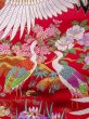 Photo18: N1015Q Used Japanese kimono  Vivid Red UCHIKAKE Wedding for women / Silk. Peony,   (Grade B) (18)