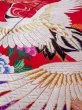 Photo23: N1015Q Used Japanese kimono  Vivid Red UCHIKAKE Wedding for women / Silk. Peony,   (Grade B) (23)
