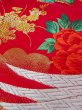 Photo26: N1015Q Used Japanese kimono  Vivid Red UCHIKAKE Wedding for women / Silk. Peony,   (Grade B) (26)