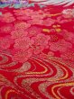 Photo27: N1015Q Used Japanese kimono  Vivid Red UCHIKAKE Wedding for women / Silk. Peony,   (Grade B) (27)