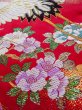 Photo30: N1015Q Used Japanese kimono  Vivid Red UCHIKAKE Wedding for women / Silk. Peony,   (Grade B) (30)