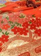 Photo23: N1015R Used Japanese kimono  Shiny Red UCHIKAKE Wedding for women / Silk. SAKURA cherry blossom,   (Grade B) (23)