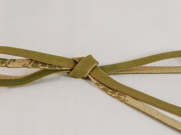 Photo3: N1022XC Vintage Japanese Kimono   Green OBIJIME decorative string/cord/rope  Abstract pattern Silk. (Grade B) (3)