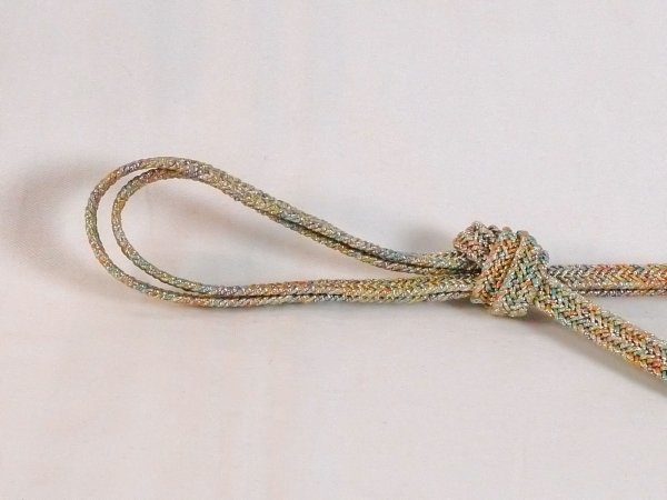 Photo2: Mint N1022XH Vintage Japanese Kimono  Pale Multi Color OBIJIME decorative string/cord/rope  Zig Zag Silk. (Grade A) (2)