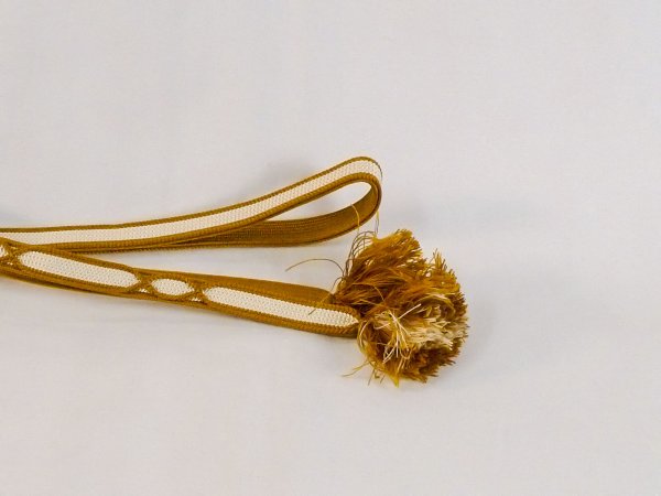 Photo4: Mint N1022XI Vintage Japanese Kimono  Light Brown OBIJIME decorative string/cord/rope   Silk. (Grade A) (4)