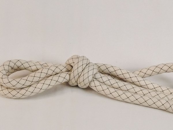 Photo3: N1022XP Vintage Japanese Kimono   Ivory OBIJIME decorative string/cord/rope  Lozenges Silk. (Grade B) (3)