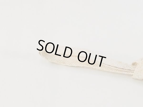 Photo2: N1023XE Vintage Japanese    Off White OBIJIME decorative string/cord/rope  Abstract pattern Silk. (Grade A) (2)