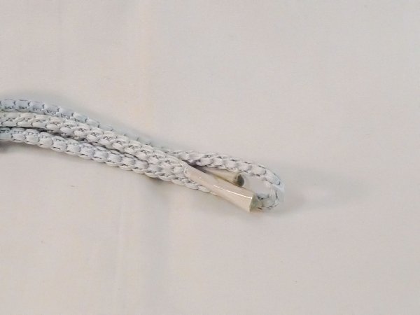 Photo4: N1023XJ Vintage Japanese   Pale Light Blue OBIJIME decorative string/cord/rope   Silk. (Grade B) (4)