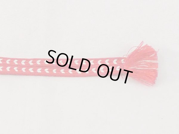 Photo3: N1025XC Vintage Japanese Kimono  Vivid Red HAORIHIMO ties  Silk. (Grade A) (3)