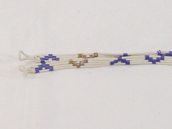 Photo2: N1025XG Vintage Japanese Kimono   White HAORIHIMO ties Abstract pattern Silk. (Grade C) (2)