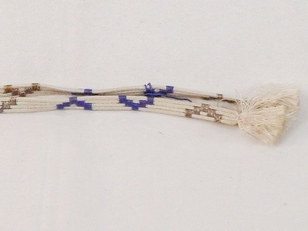 Photo3: N1025XG Vintage Japanese Kimono   White HAORIHIMO ties Abstract pattern Silk. (Grade C) (3)