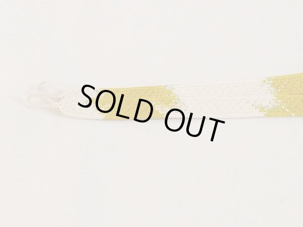 Photo2: N1025XH Vintage Japanese Kimono  Dark Yellow HAORIHIMO ties  Silk. (Grade A) (2)