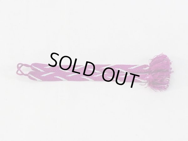 Photo1: N1030XB Vintage Japanese Kimono  Vivid Purple HAORIHIMO ties Abstract pattern Silk. (Grade B) (1)