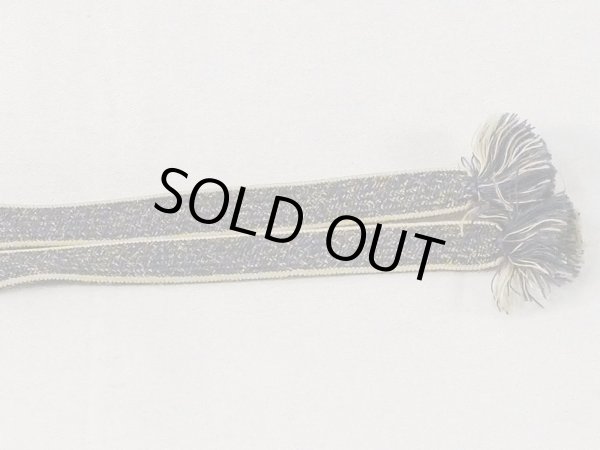 Photo4: N1030XF Vintage Japanese Kimono  Dark Teal HAORIHIMO ties Abstract pattern Silk. (Grade A) (4)