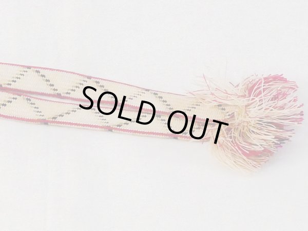 Photo3: N1030XI Vintage Japanese Kimono   Off White HAORIHIMO ties Abstract pattern Silk. (Grade C) (3)