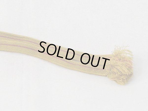 Photo3: N1030XL Vintage Japanese Kimono   Yellow HAORIHIMO ties Line Silk. (Grade A) (3)