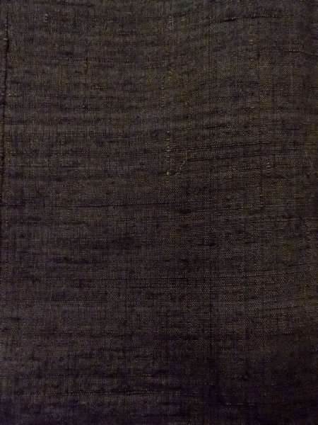 Photo7: N1101A Vintage Japanese kimono Dark Grayish Brown Men's Haori for men / Silk.    (Grade D) (7)