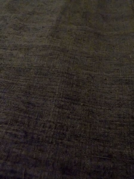 Photo9: N1101A Vintage Japanese kimono Dark Grayish Brown Men's Haori for men / Silk.    (Grade D) (9)