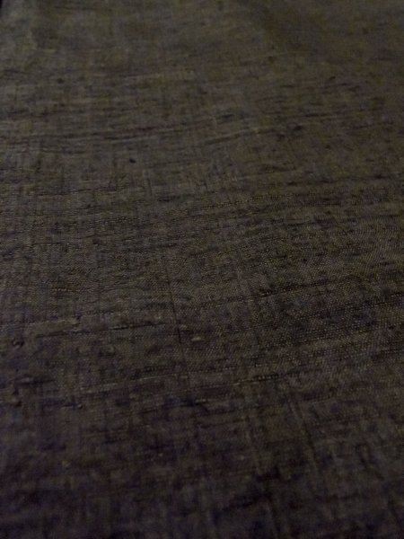 Photo11: N1101A Vintage Japanese kimono Dark Grayish Brown Men's Haori for men / Silk.    (Grade D) (11)