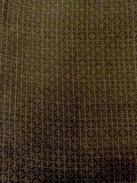 Photo6: N1101B Vintage Japanese kimono  Dark Olive Men's Haori for men / Silk. Lozenges, Stains all over including lining.  (Grade D) (6)