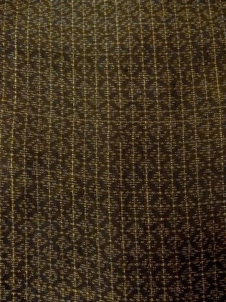 Photo7: N1101B Vintage Japanese kimono  Dark Olive Men's Haori for men / Silk. Lozenges, Stains all over including lining.  (Grade D) (7)