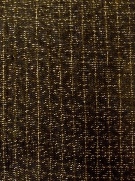 Photo8: N1101B Vintage Japanese kimono  Dark Olive Men's Haori for men / Silk. Lozenges, Stains all over including lining.  (Grade D) (8)