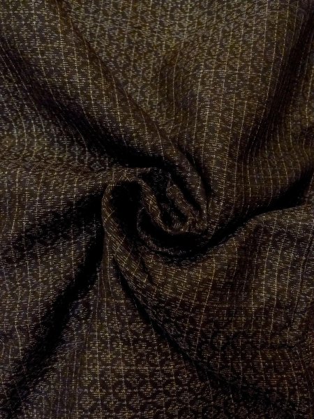 Photo12: N1101B Vintage Japanese kimono  Dark Olive Men's Haori for men / Silk. Lozenges, Stains all over including lining.  (Grade D) (12)