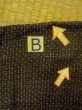 Photo16: N1101B Vintage Japanese kimono  Dark Olive Men's Haori for men / Silk. Lozenges, Stains all over including lining.  (Grade D) (16)