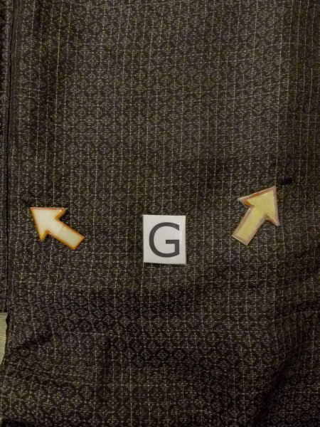 Photo21: N1101B Vintage Japanese kimono  Dark Olive Men's Haori for men / Silk. Lozenges, Stains all over including lining.  (Grade D) (21)