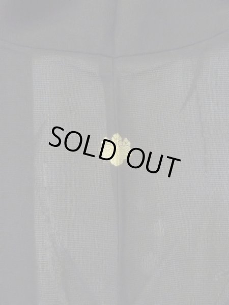 Photo8: N1101G Vintage Japanese kimono   Black HAORI short jacket for women / Silk. Leaf,   (Grade B) (8)