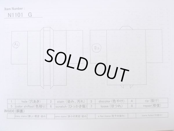 Photo14: N1101G Vintage Japanese kimono   Black HAORI short jacket for women / Silk. Leaf,   (Grade B) (14)