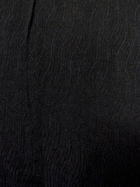 Photo6: N1101H Antique Japanese kimono   Black HAORI short jacket for women / Silk.    (Grade B) (6)
