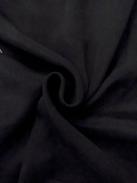 Photo12: N1101I Vintage Japanese kimono   Black HAORI short jacket for women / Silk.    (Grade D) (12)