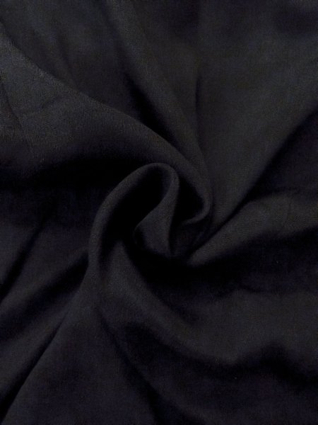 Photo13: N1101I Vintage Japanese kimono   Black HAORI short jacket for women / Silk.    (Grade D) (13)