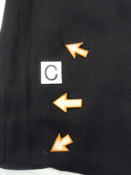 Photo17: N1101I Vintage Japanese kimono   Black HAORI short jacket for women / Silk.    (Grade D) (17)