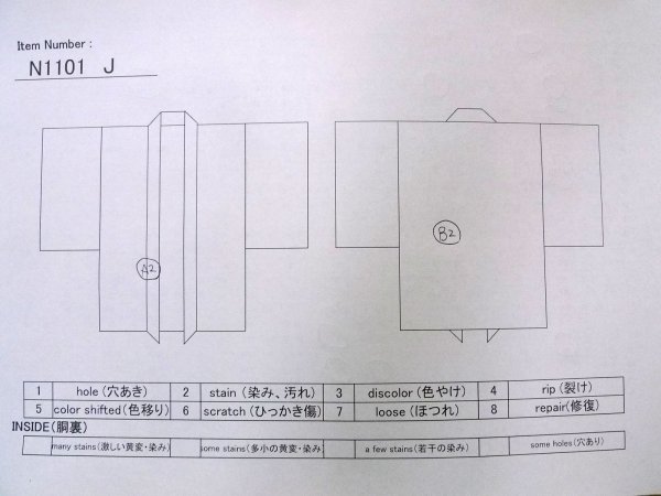 Photo12: N1101J Antique Japanese kimono   Black HAORI short jacket for women / Silk. Swirl,   (Grade B) (12)