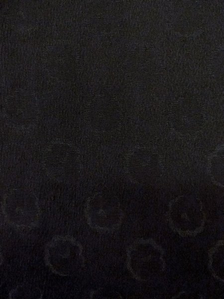 Photo6: N1101K Vintage Japanese kimono  Dark Black HAORI short jacket for women / Silk. Flower   (Grade A) (6)