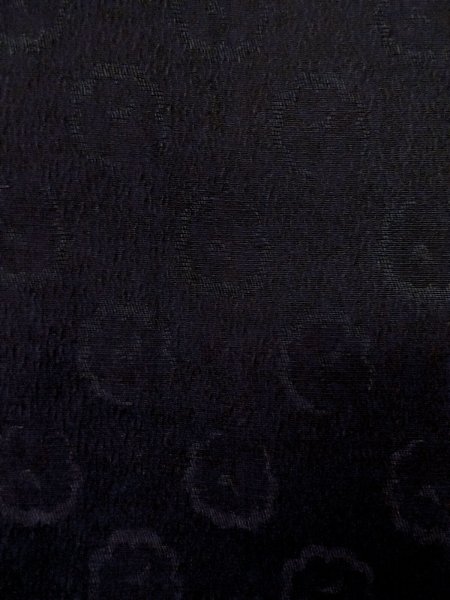 Photo7: N1101K Vintage Japanese kimono  Dark Black HAORI short jacket for women / Silk. Flower   (Grade A) (7)