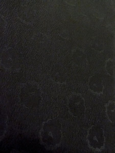 Photo8: N1101K Vintage Japanese kimono  Dark Black HAORI short jacket for women / Silk. Flower   (Grade A) (8)