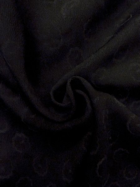 Photo11: N1101K Vintage Japanese kimono  Dark Black HAORI short jacket for women / Silk. Flower   (Grade A) (11)
