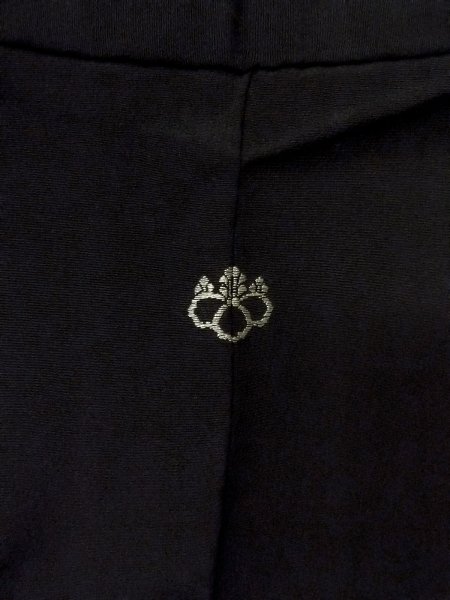 Photo3: N1101P Vintage Japanese kimono  Dark Black HAORI short jacket for women / Silk.    (Grade A) (3)